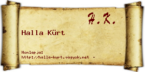 Halla Kürt névjegykártya